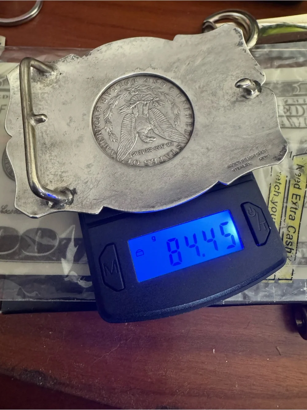 Rare Wade’s Silversmith Reno Sterling Silver 1880 Morgan Dollar Western Buckle